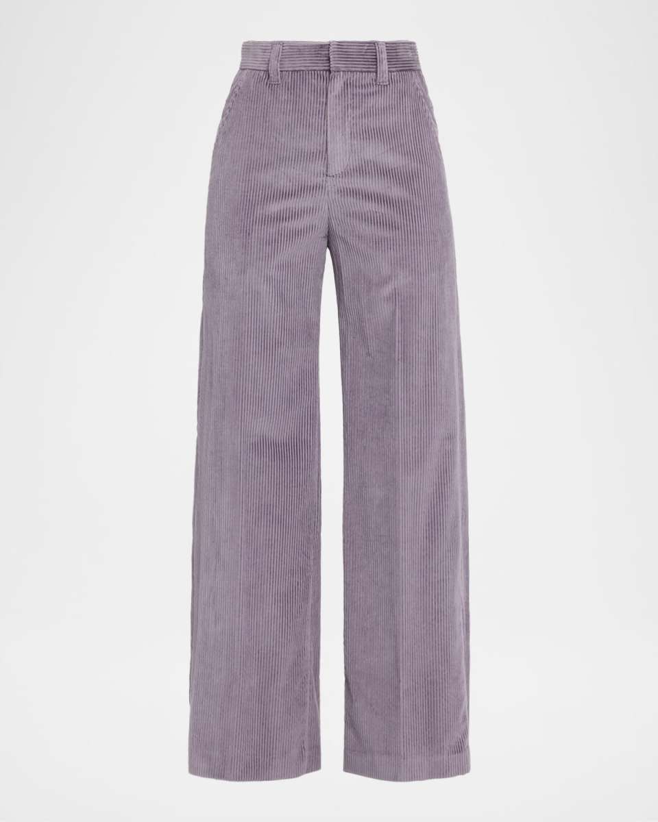 Cotton Corduroy Sartorial Trousers with Monili Trim
